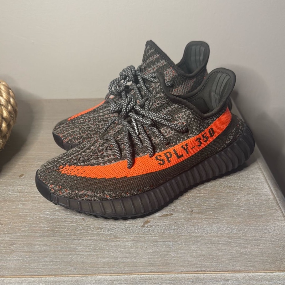 Orange and Gray Yeezy Boost 350 Sneakers